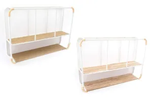 White Natural Style Shelves (2 Styles - Wood & Seagrass) 56cm