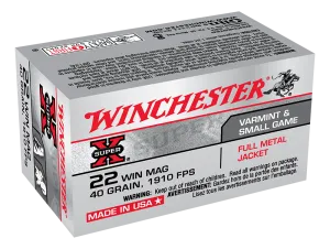Winchester Super-X 22 WMR Ammunition 40 Grain Full Metal Jacket (FMJ) (50pk) (X22M)