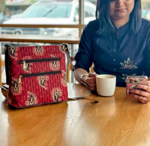 Women Ikat Crossbody Sling Bags