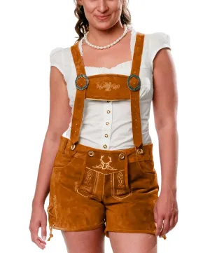 Women Lederhosen Short Pants Light Brown