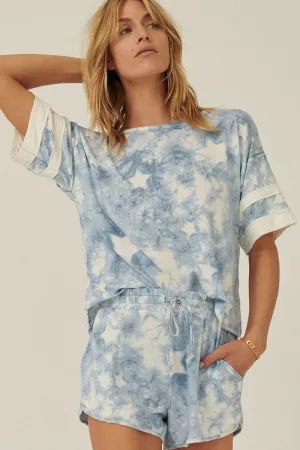 Women's A Star-pattern Tie-dye Knit Top