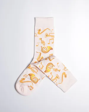 Women's Brass Instruments Jazz Music Crew Socks