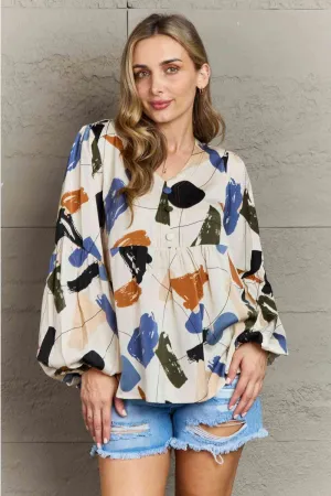 Women's Hailey & Co Wishful Thinking Multi Colored Printed Blouse