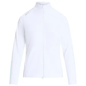 Womens Interlock Mockneck Zip Mid Ceramic White/Oxford Blue/Athens Green - SS24