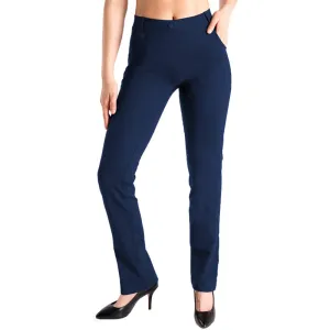 Women's Petite/Regular/Tall Straight Leg Yoga Dress Pants With Belt Loops With 4 Pockets