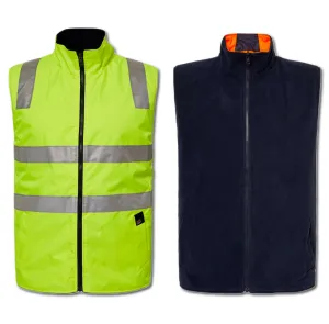 WW9023 HI VIS REVERSIBLE FLEECE REFLECTIVE VEST