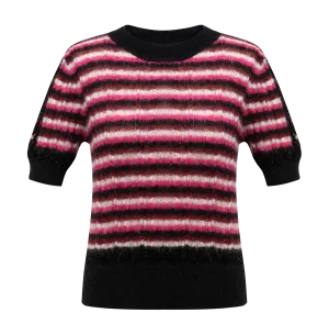 YAYING Mohair Striped Knit Sweater