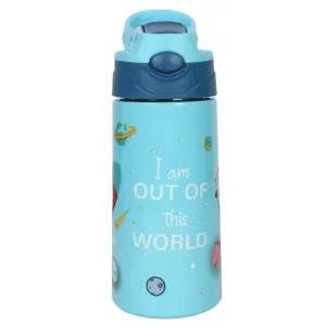 Youp Stainless steel insulated blue color space theme kids anti-dust sipper bottle TINKLER - 400 ml