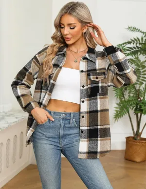 Zeagoo Women's Checked Shirt-Jacket (DE Only)