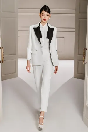 Zelda Straight Notch Lapel Polycotton Blazer